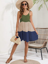 Color Block Spaghetti Strap Cover-Up Dress - Trendsi - Flyclothing LLC