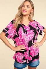 Haptics Floral Drop Shoulder T-Shirt - Trendsi - Flyclothing LLC