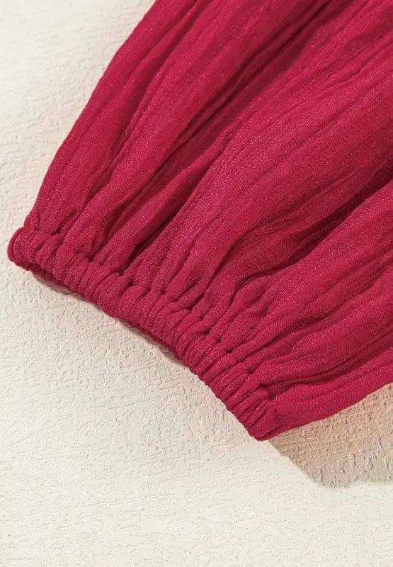 Frill Notched Long Sleeve Dress - Trendsi - Flyclothing LLC