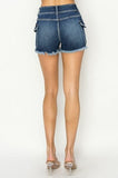 RISEN Raw Hem Denim Shorts with Pockets - Trendsi