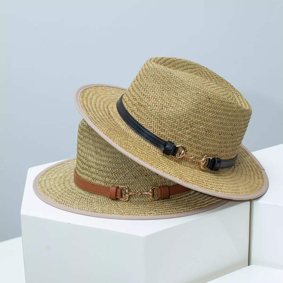 Straw Fedora Hat with Decorative Band - Trendsi - Flyclothing LLC