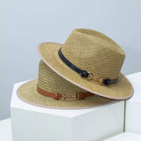 Straw Fedora Hat with Decorative Band - Trendsi - Flyclothing LLC