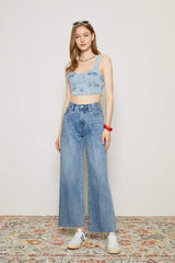 CHILL Pleat Straight Ankle Jeans HJ133 [FINAL SALE] - Hey Joanie - Flyclothing LLC
