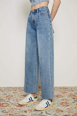 CHILL Pleat Straight Ankle Jeans HJ133 [FINAL SALE] - Hey Joanie - Flyclothing LLC