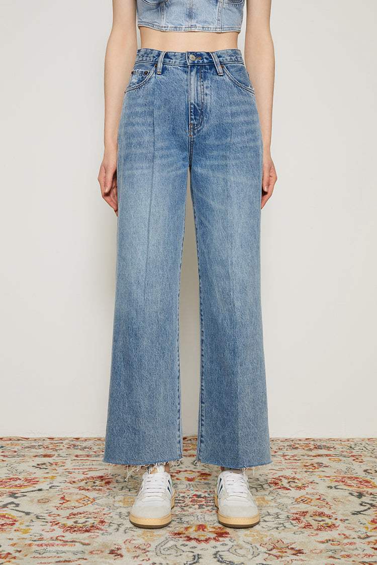 CHILL Pleat Straight Ankle Jeans HJ133 [FINAL SALE] - Hey Joanie - Flyclothing LLC