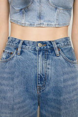 CHILL Pleat Straight Ankle Jeans HJ133 [FINAL SALE] - Hey Joanie - Flyclothing LLC