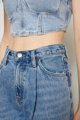 CHILL Pleat Straight Ankle Jeans HJ133 [FINAL SALE] - Hey Joanie - Flyclothing LLC