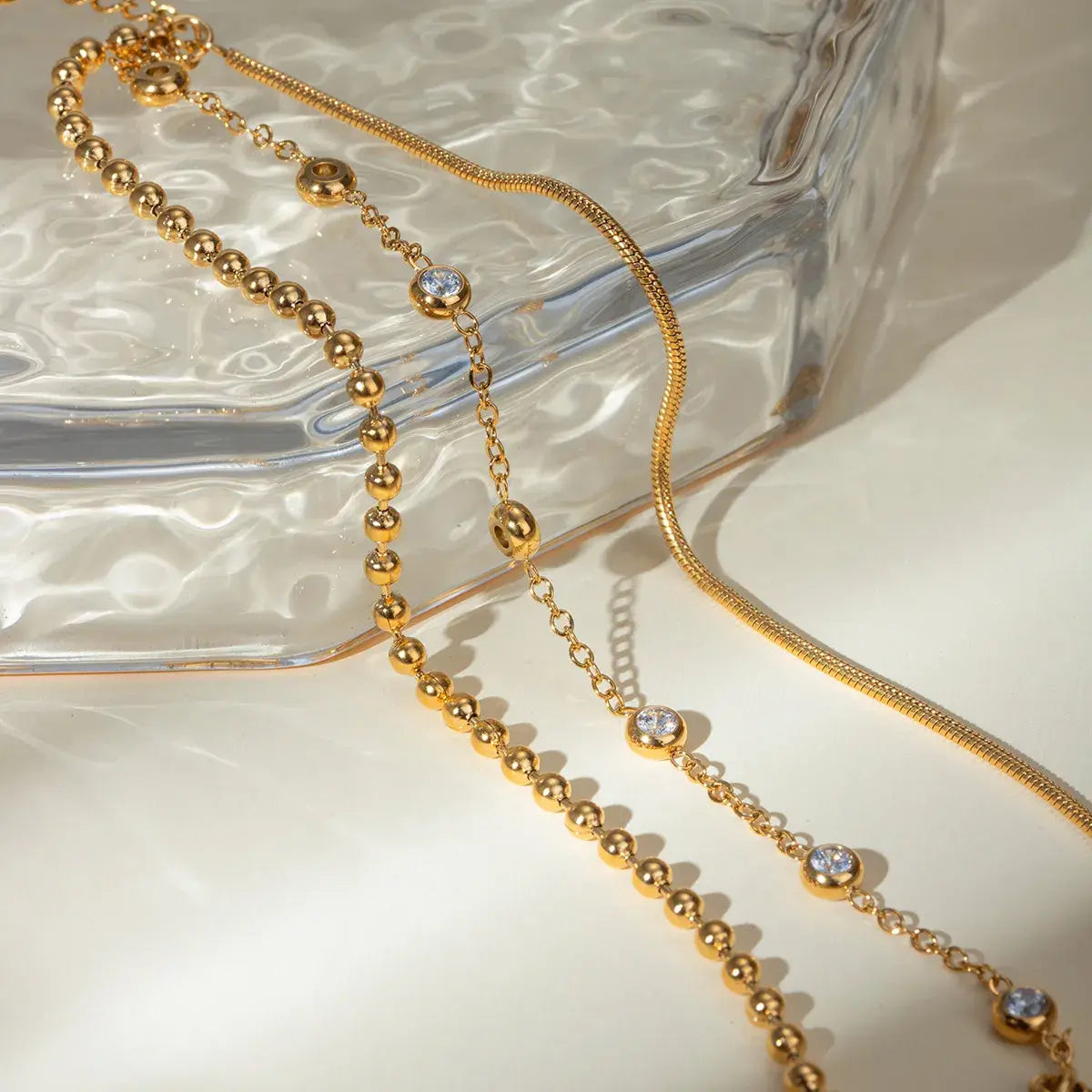 18K Gold-Plated Layered Inlaid Zircon Bracelet - Trendsi - Flyclothing LLC