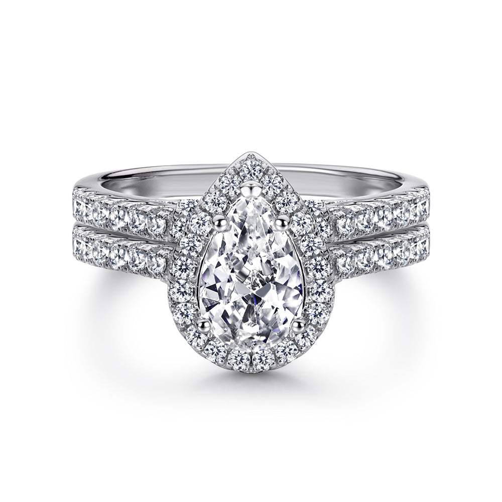 The Elizabeth - Silver Wedding Ring Set - VG Rings - Flyclothing LLC