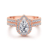 The Elizabeth - 18kt Rose Gold Wedding Ring Set - VG Rings - Flyclothing LLC