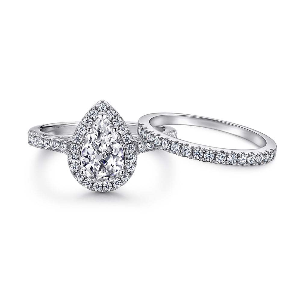 The Elizabeth - Silver Wedding Ring Set - VG Rings - Flyclothing LLC