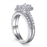 The Elizabeth - Silver Wedding Ring Set - VG Rings - Flyclothing LLC
