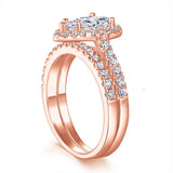 The Elizabeth - 18kt Rose Gold Wedding Ring Set - VG Rings - Flyclothing LLC