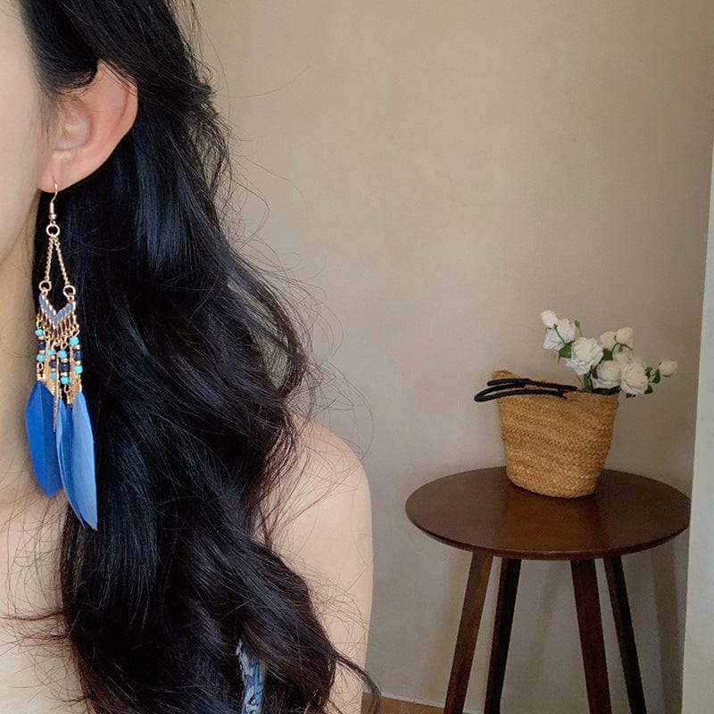 Alloy Rice Bead Dangle Earrings - Trendsi - Flyclothing LLC
