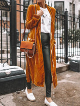 Open Front Long Sleeve Longline Cardigan - Trendsi - Flyclothing LLC