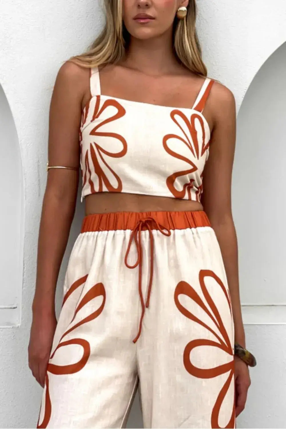 Smocked Square Neck Cami and Pants Set - Trendsi - Flyclothing LLC