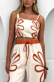 Smocked Square Neck Cami and Pants Set - Trendsi