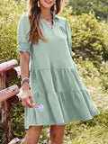 Johnny Collar Short Sleeve Mini Dress - Trendsi - Flyclothing LLC