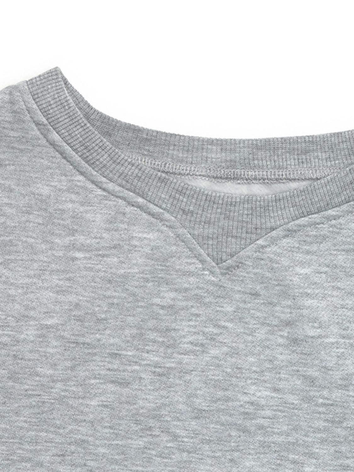 Perfee Round Neck Long Sleeve Sweatshirt - Trendsi - Flyclothing LLC