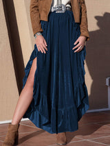 Slit Ruffled Wide Leg Pants - Trendsi - Flyclothing LLC