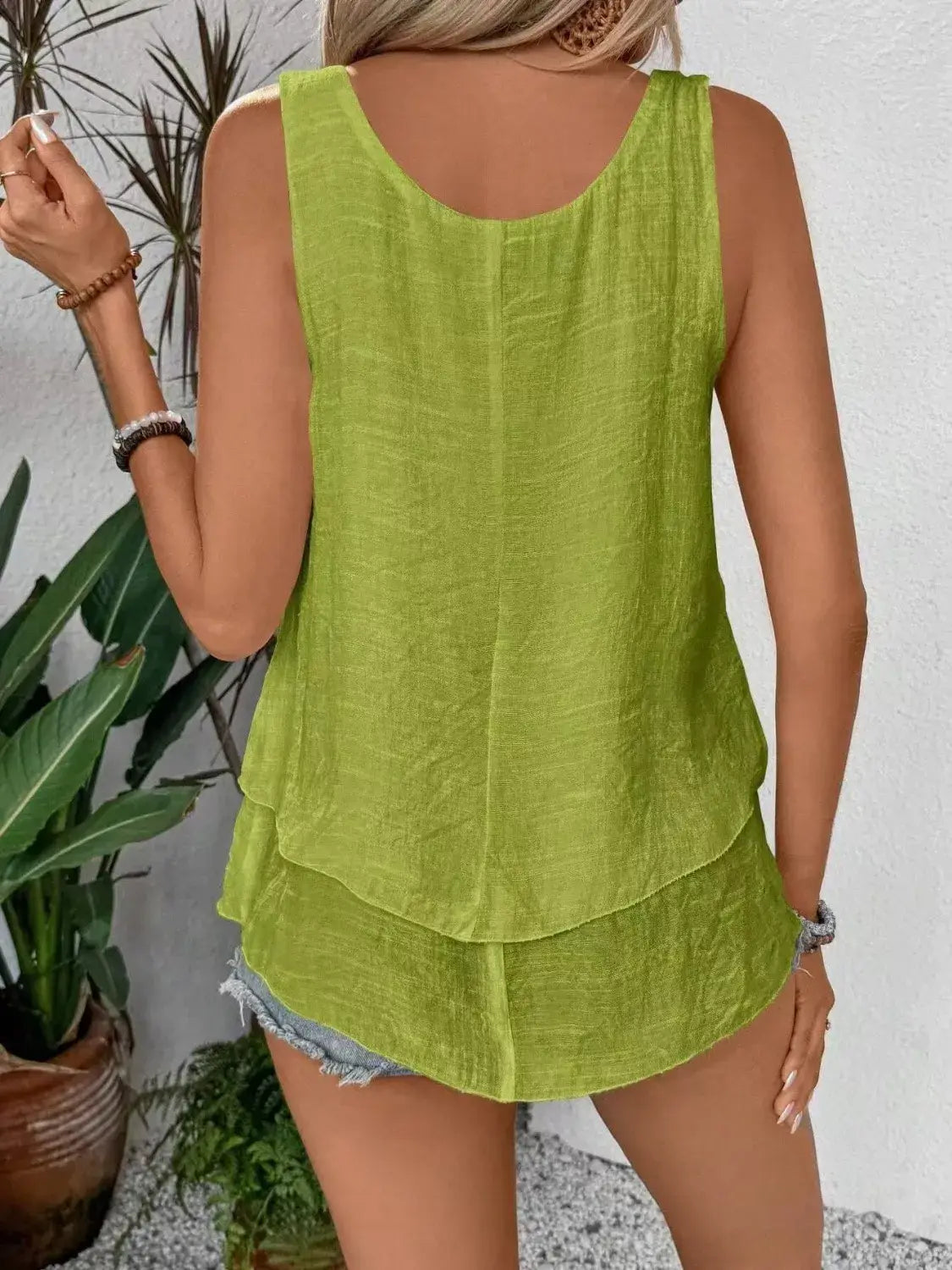 Wide Strap Layered Tank - Trendsi - Flyclothing LLC