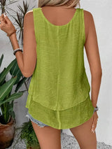 Wide Strap Layered Tank - Trendsi - Flyclothing LLC