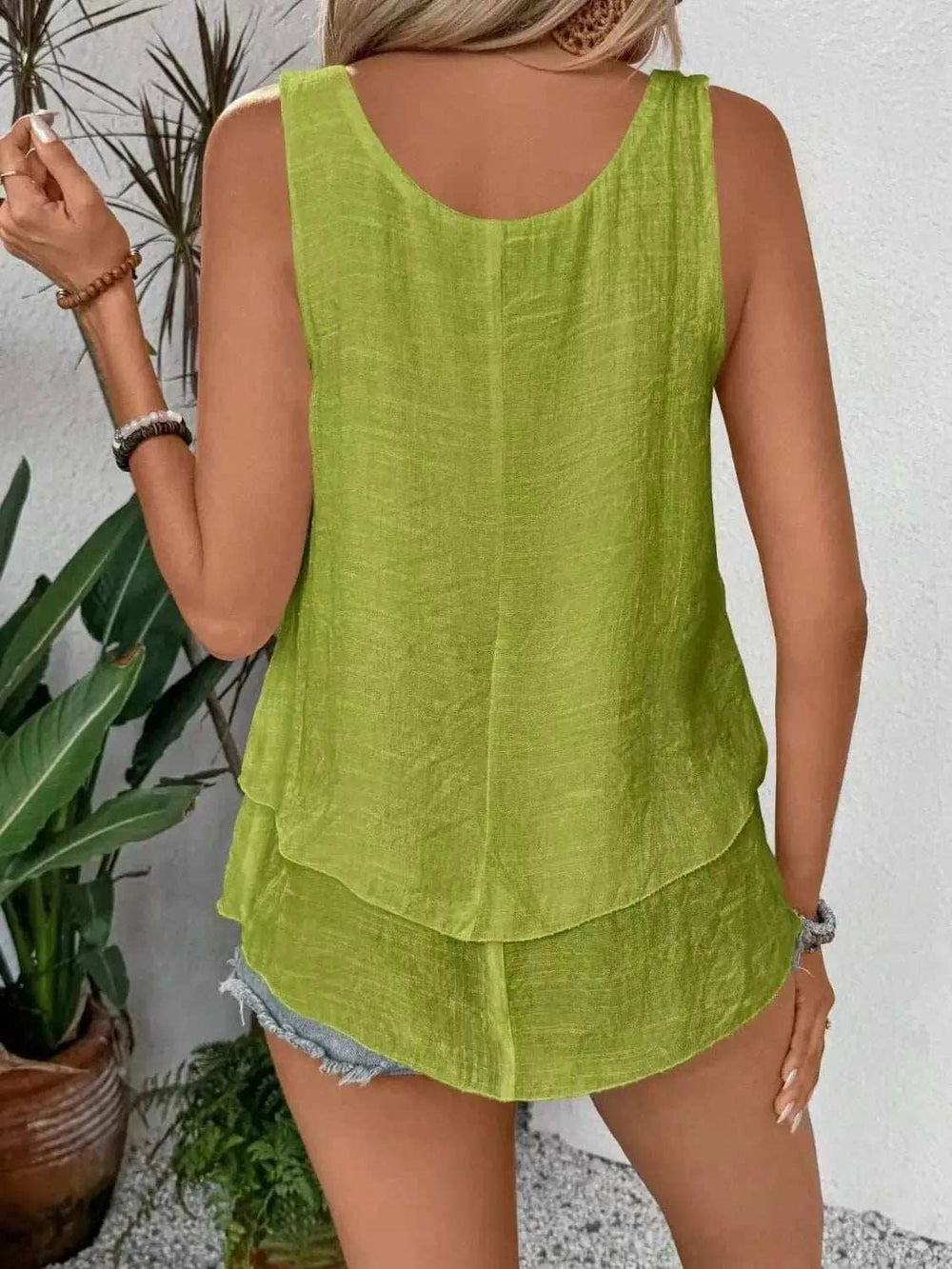 Wide Strap Layered Tank - Trendsi - Flyclothing LLC