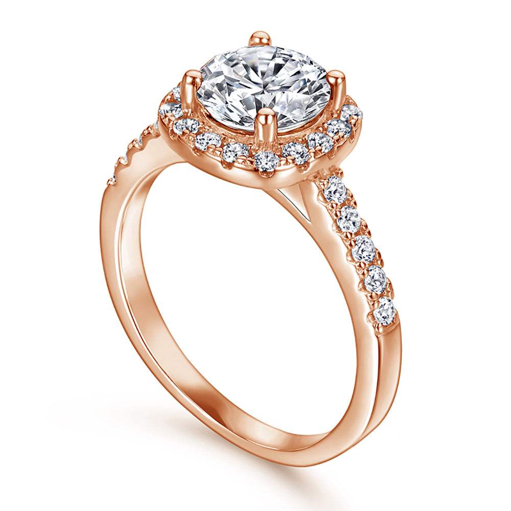 The Victoria - 18kt Rose Gold Wedding Ring Set - VG Rings - Flyclothing LLC