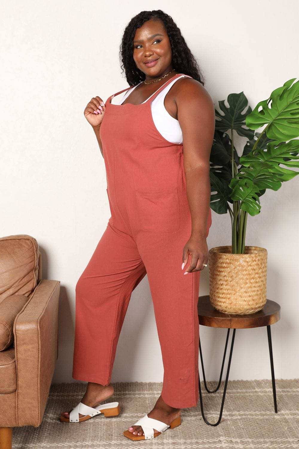 Perfee Wide Leg Overalls with Front Pockets - Trendsi - Flyclothing LLC