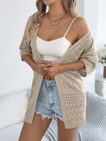 Openwork Open Front Half Sleeve Cardigan - Trendsi - Flyclothing LLC