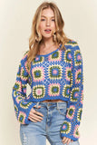 ADORA Multicolor Crochet Crop Top - Trendsi