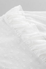 Ruffled Dot Applique Collared Neck Top and Shorts Set - Trendsi - Flyclothing LLC