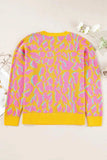 Contrast Round Neck Long Sleeve Sweater - Trendsi - Flyclothing LLC