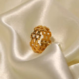 18K Gold-Plated Cutout Ring - Trendsi - Flyclothing LLC