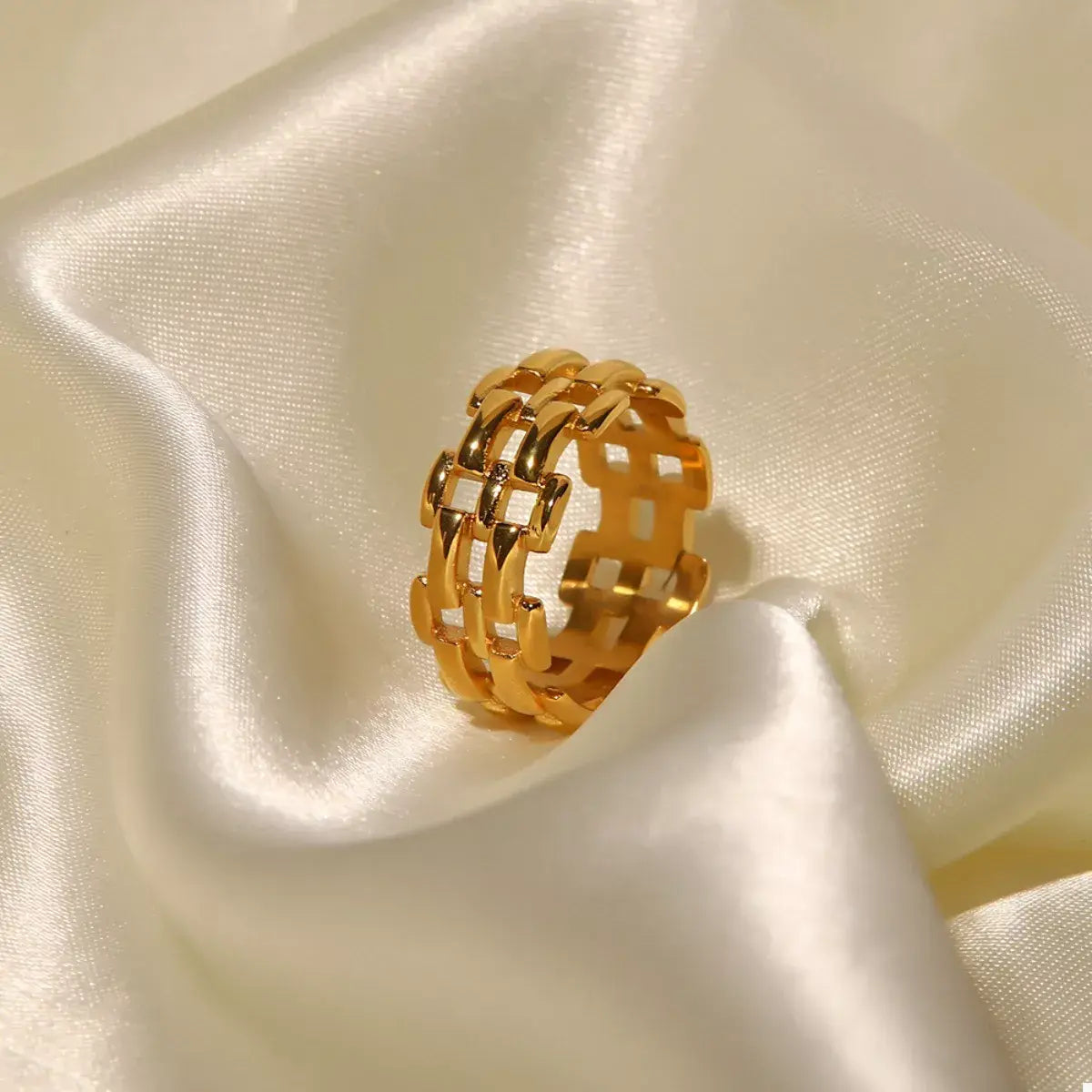 18K Gold-Plated Cutout Ring - Trendsi - Flyclothing LLC