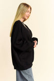 Davi & Dani Round Neck Raglan Sleeve Sweatshirt - Trendsi
