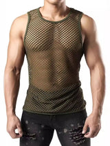 Men's Openwork Round Neck Tank - Trendsi - Flyclothing LLC