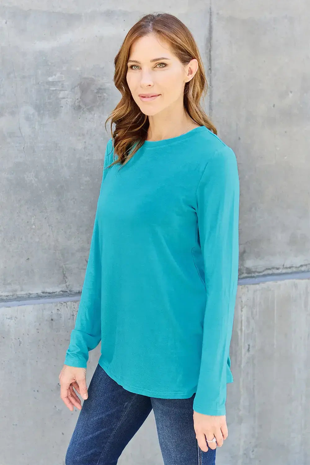 Basic Bae Full Size Round Neck Long Sleeve Top - ShopBasicbae - Flyclothing LLC
