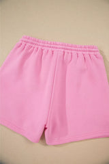 Color Block Sweatshirt and Elastic Waist Shorts Set - Trendsi - Flyclothing LLC
