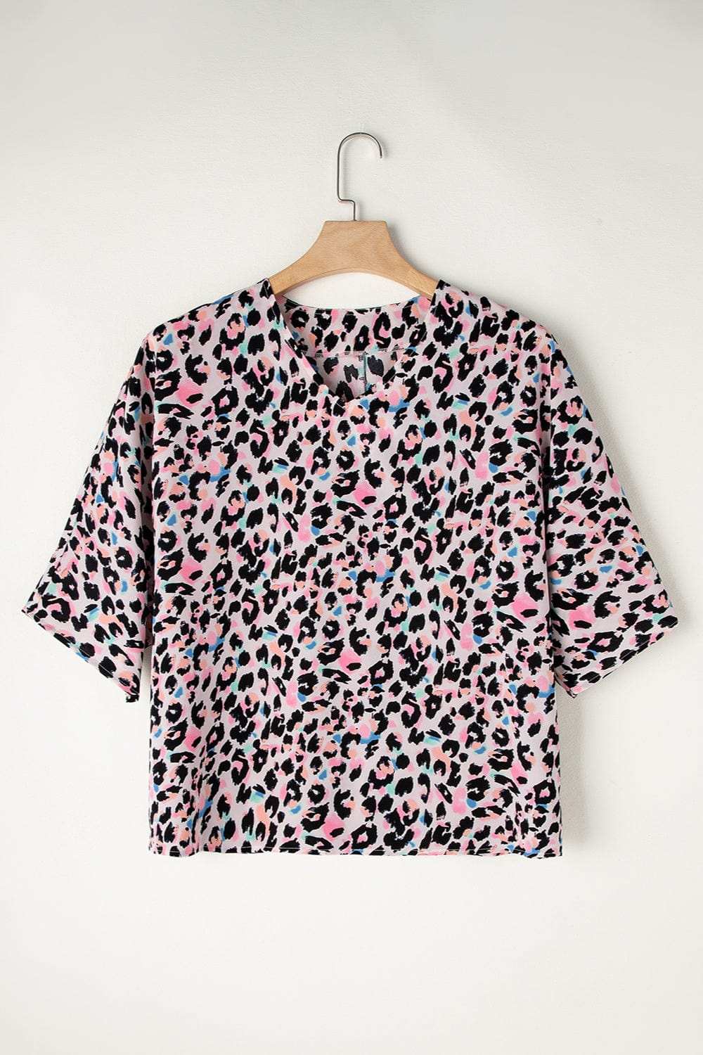 Leopard V-Neck T-Shirt - Trendsi - Flyclothing LLC