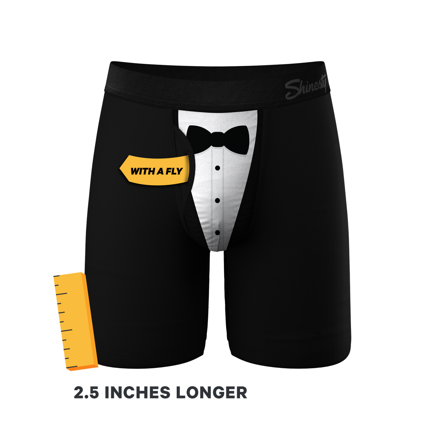 The 009 | Black Tuxedo Ball Hammock® Boxer - Long Leg
