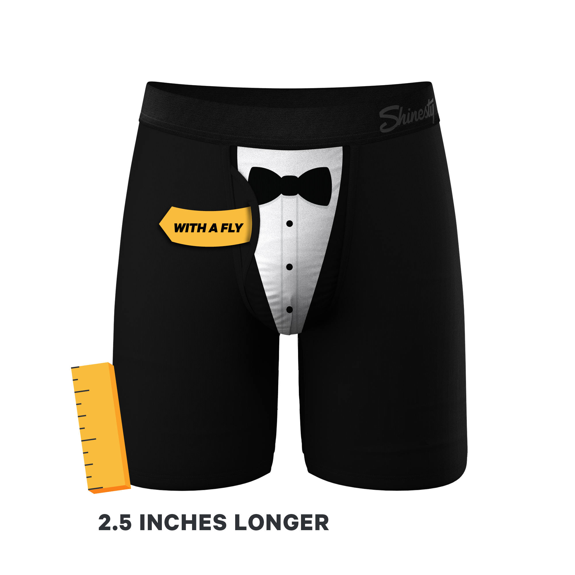 The 009 | Black Tuxedo Ball Hammock® Boxer - Long Leg