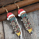 PU Leather Alloy Pencil Earrings - Trendsi - Flyclothing LLC
