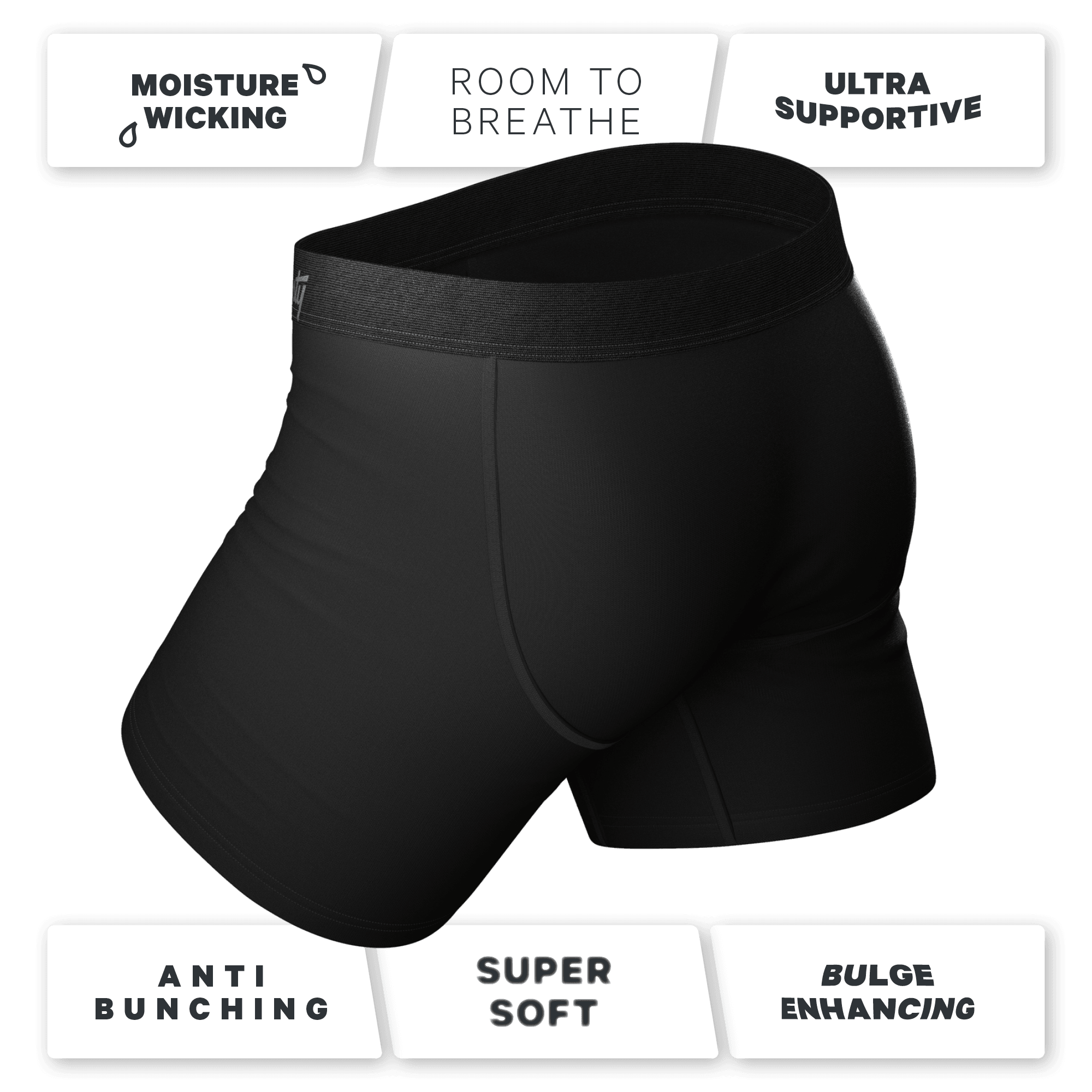 The 009 | Black Tuxedo Ball Hammock® Pouch Underwear - Shinesty
