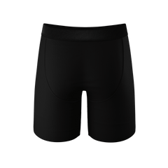The 009 | Black Tuxedo Long Leg Ball Hammock® Pouch Underwear With Fly - Shinesty
