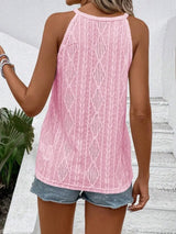 Openwork Grecian Neck Tank - Trendsi - Flyclothing LLC