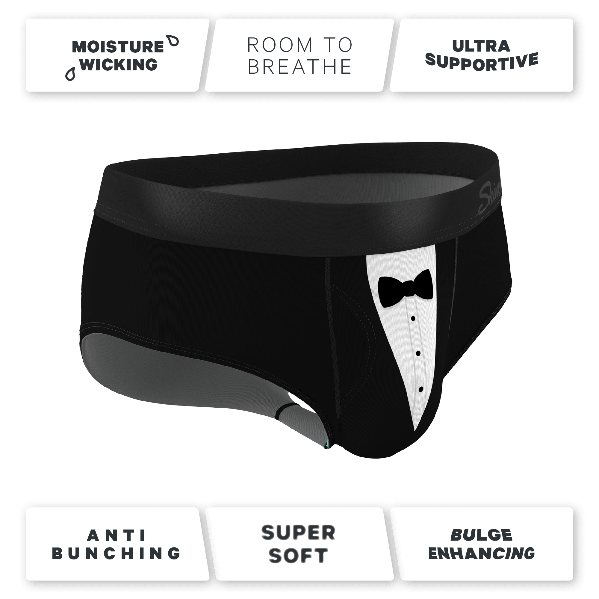 The 009 | Black Tuxedo Ball Hammock® Pouch Underwear Briefs - Shinesty