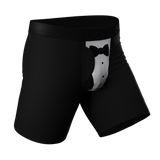 The 009 | Black Tuxedo Ball Hammock® Boxer - Long Leg