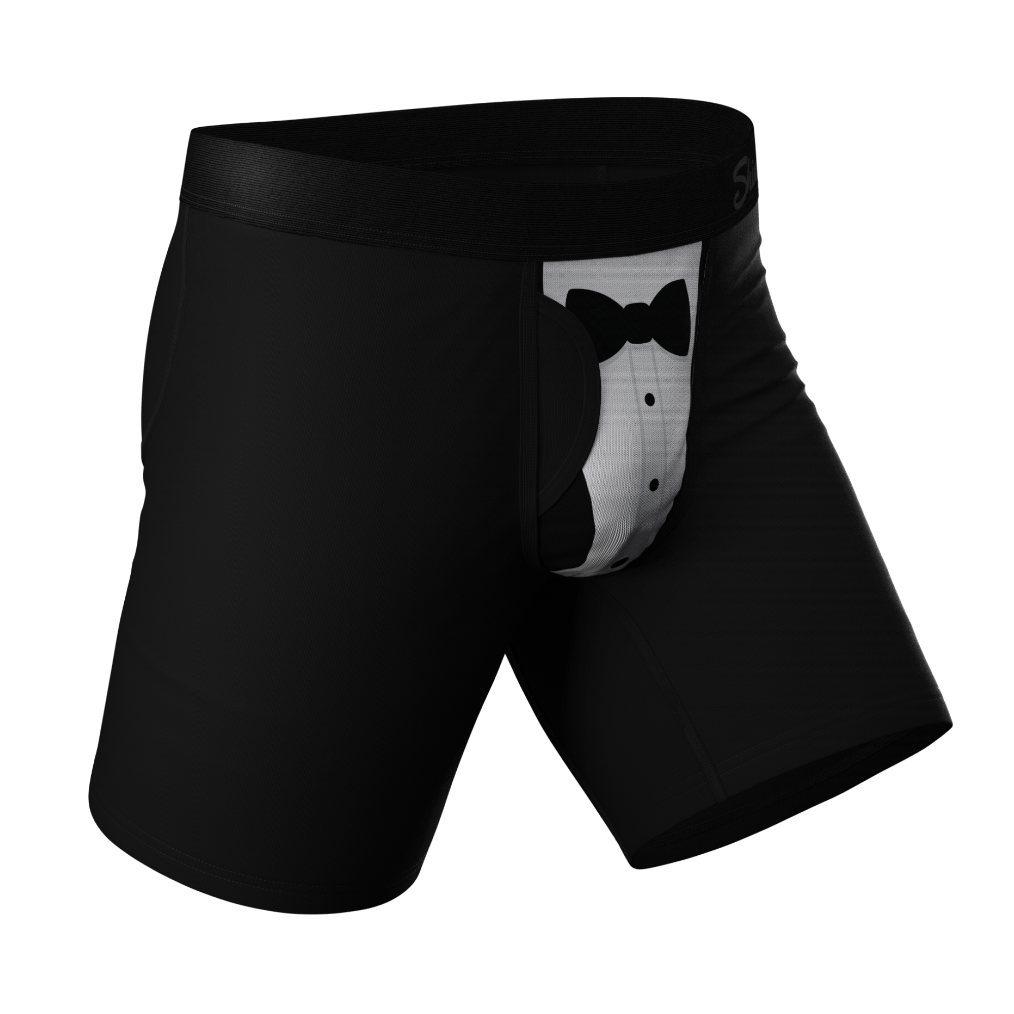 The 009 | Black Tuxedo Ball Hammock® Boxer - Long Leg