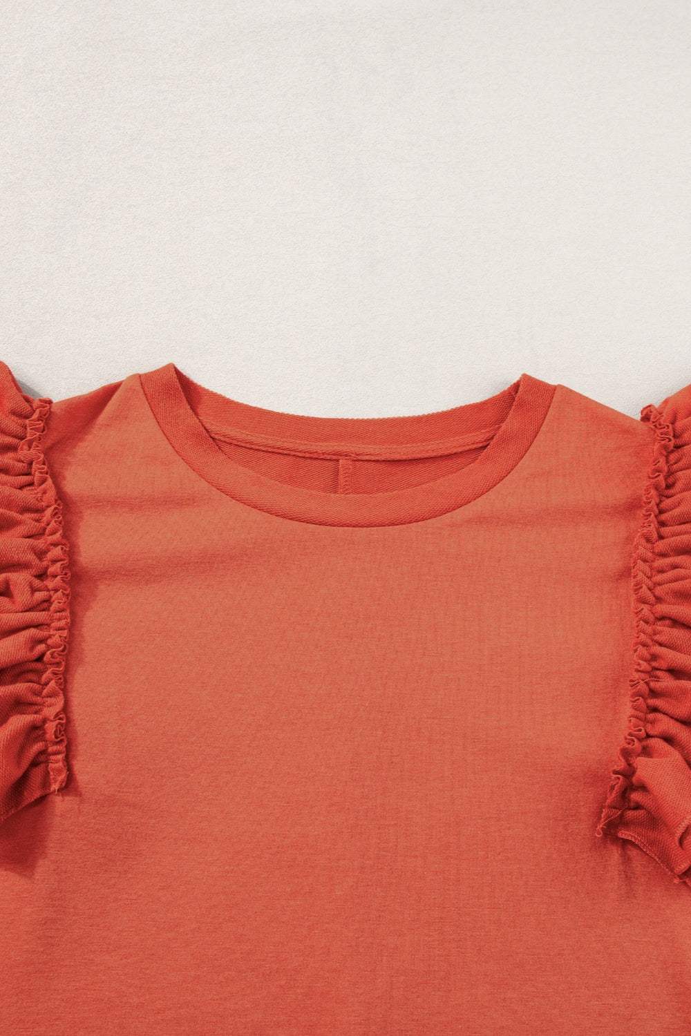 Ruffled Round Neck Cap Sleeve Blouse - Trendsi - Flyclothing LLC